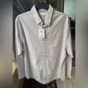 Free Assembly Men's Striped brown, white Shirt